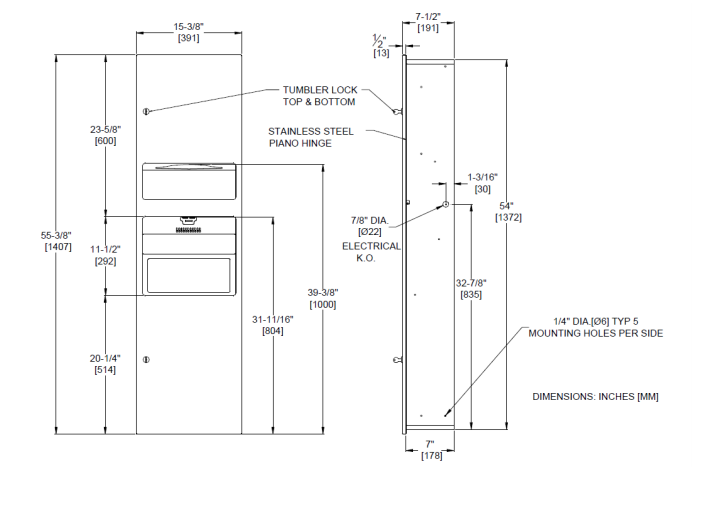 JD Macdonald Recess 3in1 Combination Wall Unit 10-64672-2