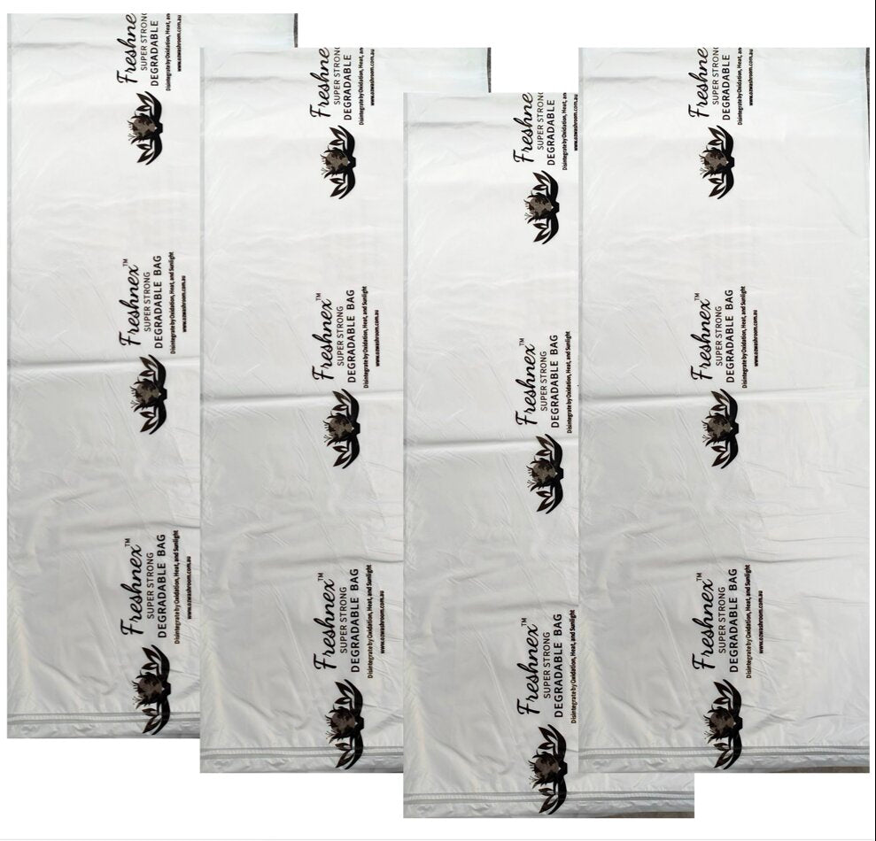 degradable white sanitary bags with 'Freshnex' branding