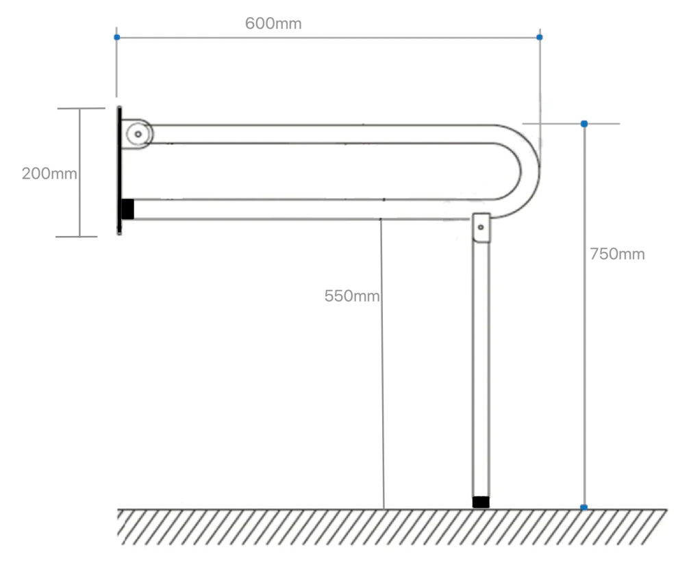 Powder Coated White Drop Down with Leg Grab Rail