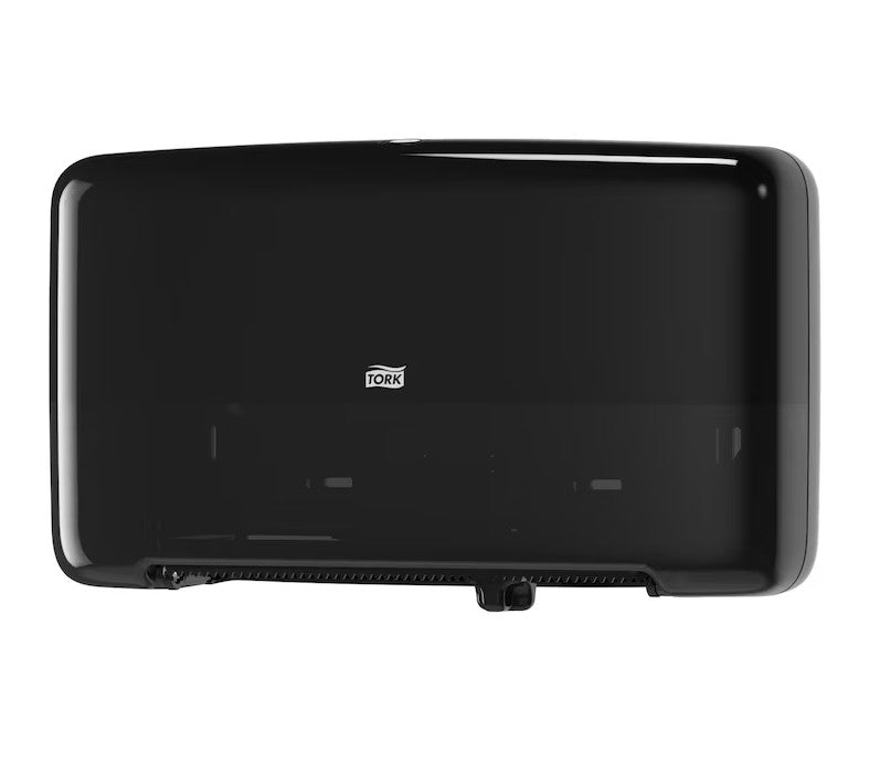 Tork Twin Mini Jumbo Toilet Roll Dispenser_Black