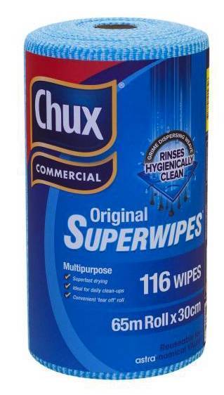 Blue Chux Roll 30Cmx65M Each 116 Wipes - OzWashroom
