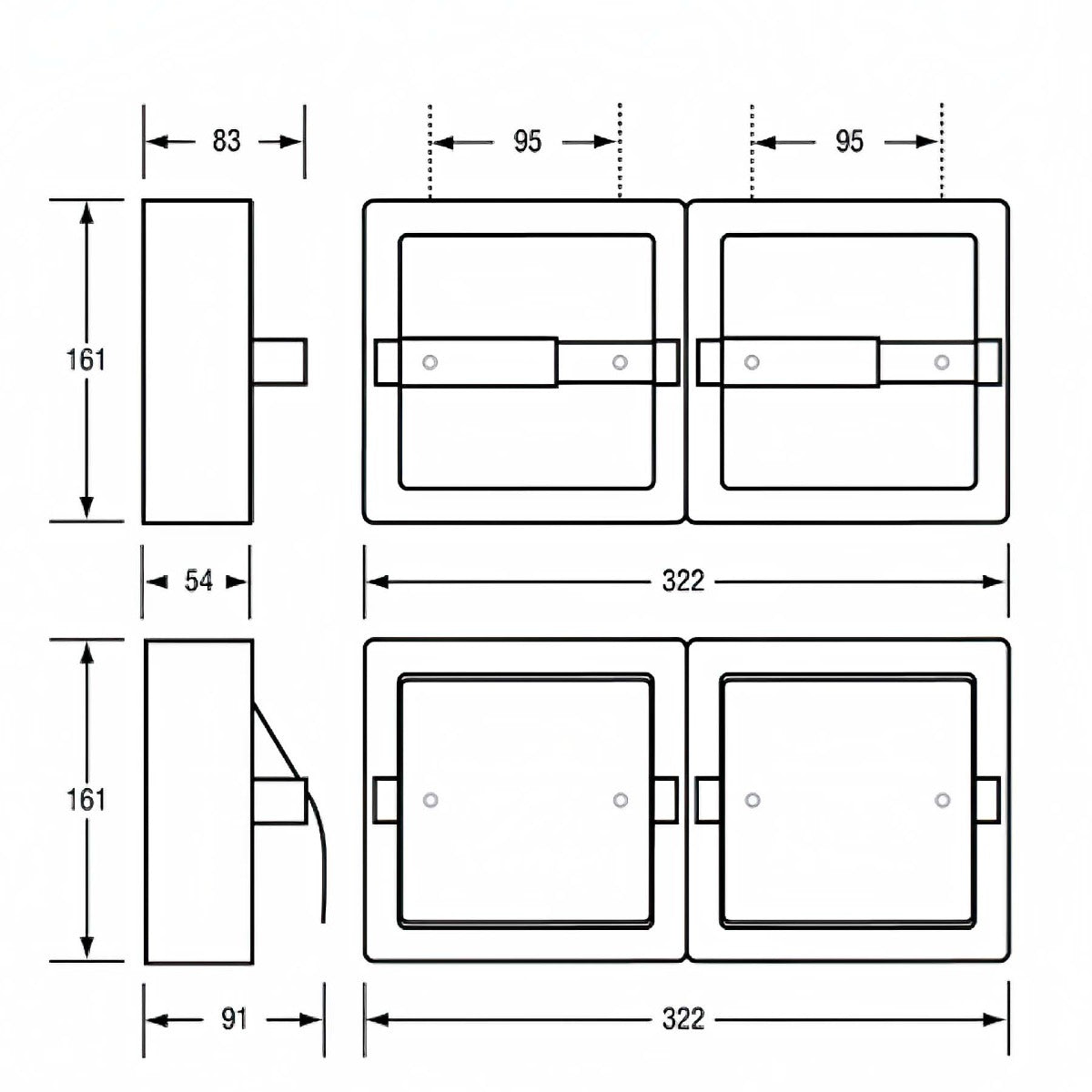 Metlam Double Toilet Roll Holder ML263SM - OzWashroom