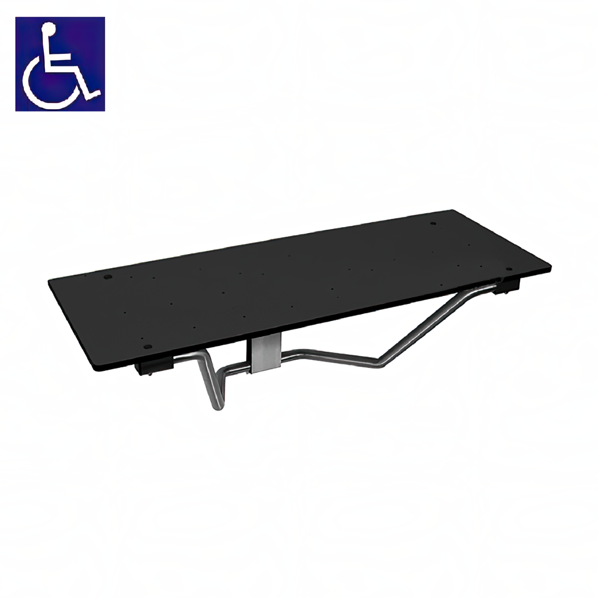 Ozwashroom Shower Black Seat Disable Compliant Foldable