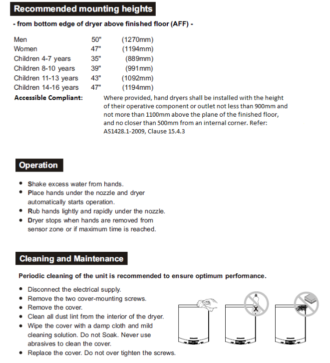 Metlam Hand Dryer Matte Black Designer Auto Operation ML_ECLIPSE_DESIGNER - OzWashroom