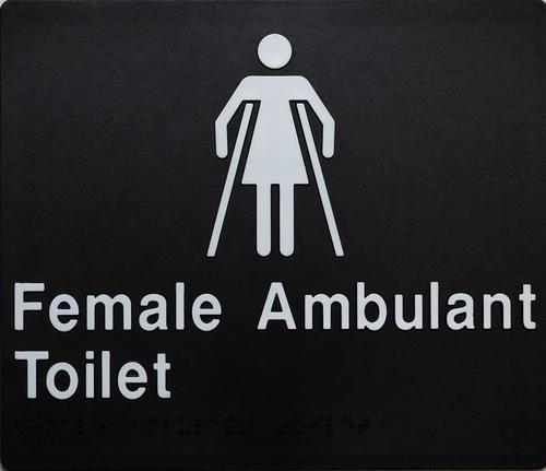 Female Ambulant Braille Sign - OzWashroom