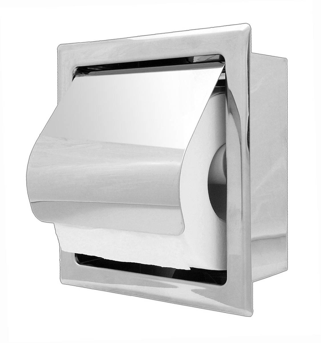 Single Toilet Roll Holder Recess S'Steel T6606 - OzWashroom