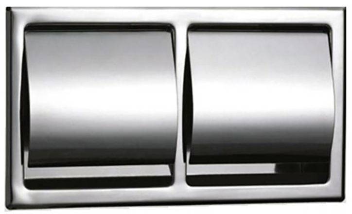 Ozwashroom Recess S/Steel Twin Toilet Roll Holder T6607 -OzWashroom