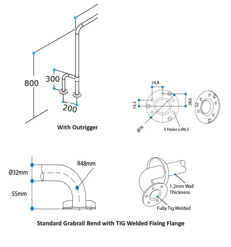 S'Steel Toilet Grab Rail U Shape U-Bar , ozwashrrom