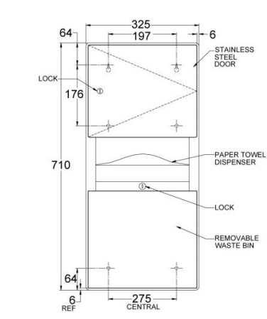 PAPER TOWEL DISPENSER & WASTE BIN 11.2L