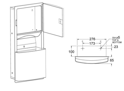 PAPER TOWEL DISPENSER & WASTE BIN 11.2L