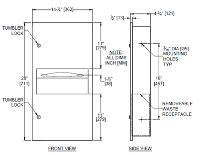 PAPER TOWEL DISPENSER & WASTE BIN 8.4L