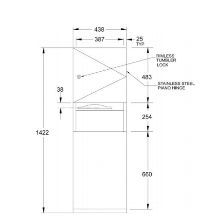 PAPER TOWEL DISPENSER & WASTE BIN 49L