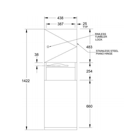 PAPER TOWEL DISPENSER & WASTE BIN 49L