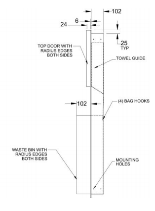 PAPER TOWEL DISPENSER & WASTE BIN 49L