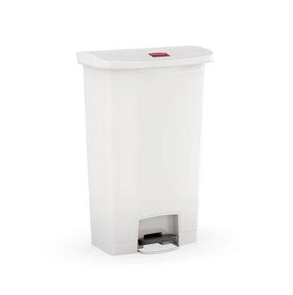 Rubbermaid white 50L waste bin front step
