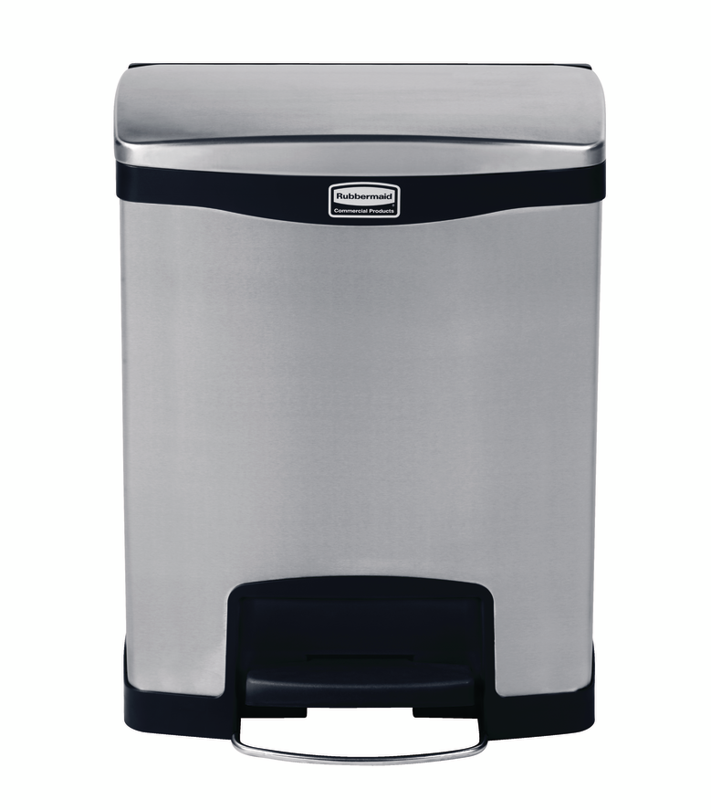 Rubbermaid Impressions™ 30L Step-On Stainless Steel Front Step Black 1901985