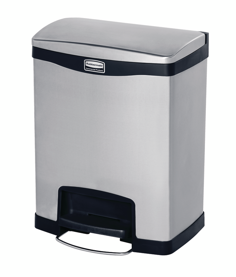 Rubbermaid Impressions™ 30L Step-On Stainless Steel Front Step Black 1901985