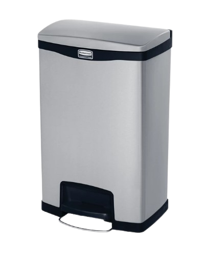 Rubbermaid Impressions™ 50L Step-On Stainless Steel Front Step  Black 1901992