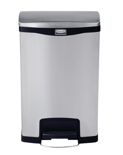 Rubbermaid Impressions™ 50L Step-On Stainless Steel Front Step Black 1901992