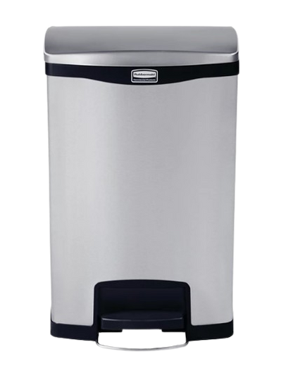Rubbermaid Impressions™ 50L Step-On Stainless Steel Front Step Black 1901992