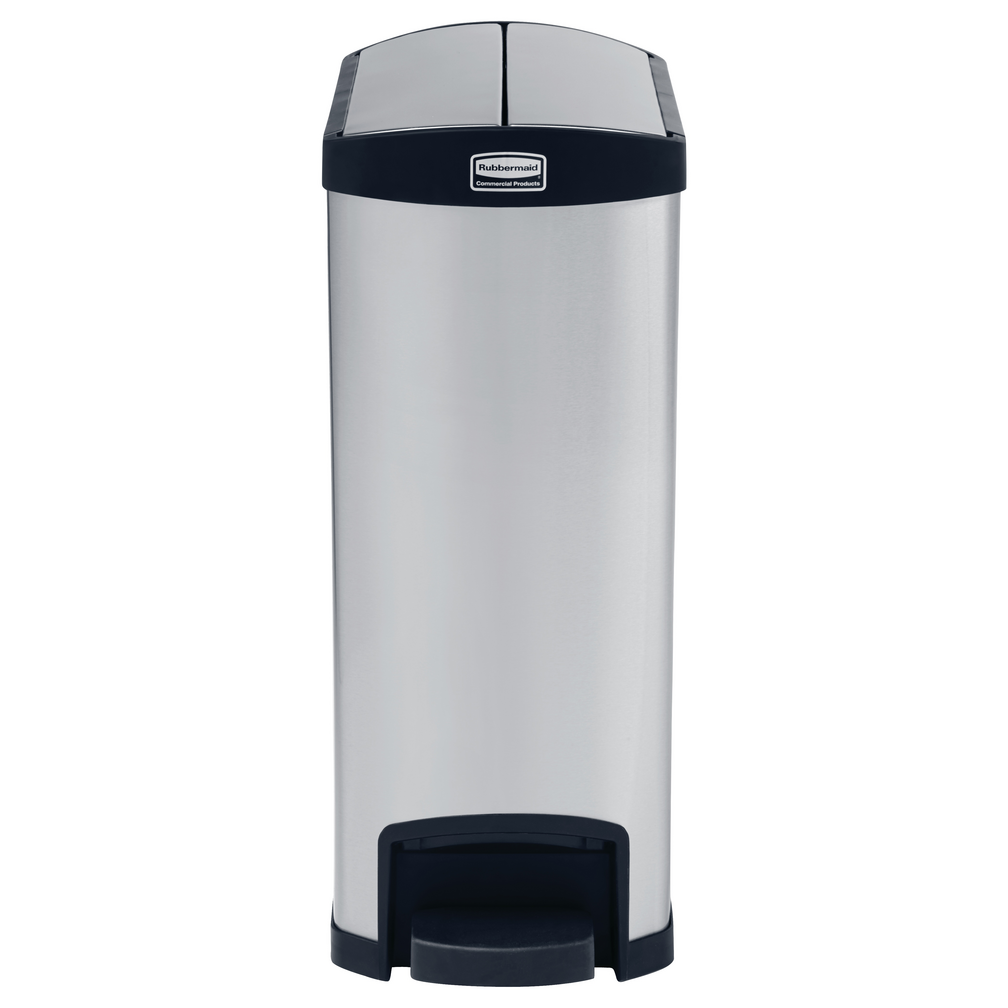 Rubbermaid Impressions 50L Step-On Stainless Steel End Step Black 1901993