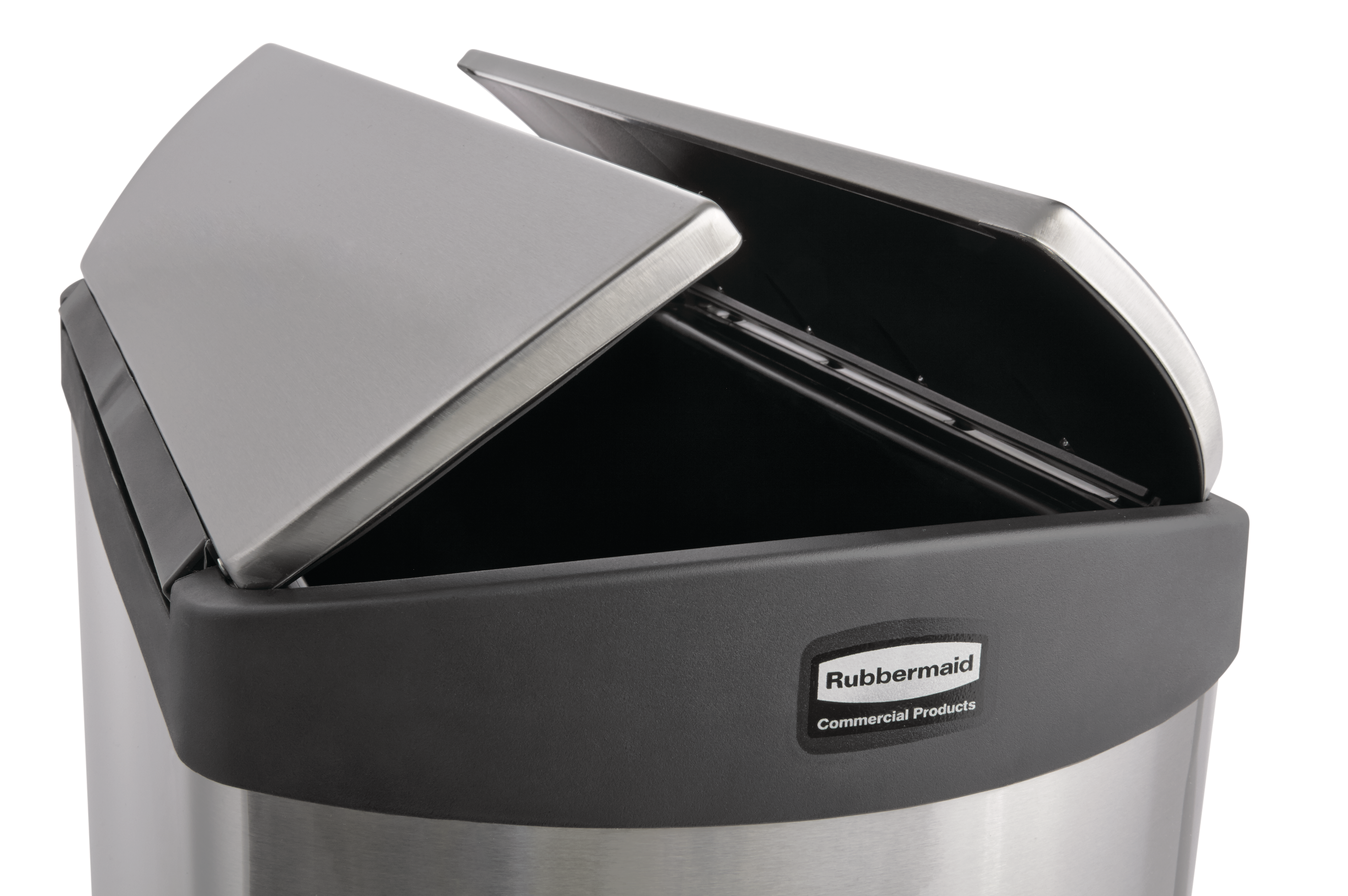 Rubbermaid Impressions 50L Step-On Stainless Steel End Step Black 1901993