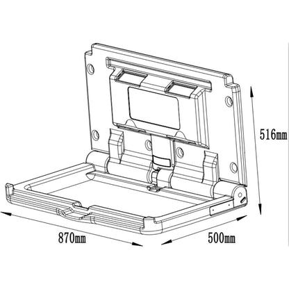 Dimension of the product "Kanga Kare Baby Change Station Light Grey"