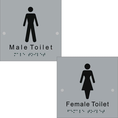 Braille ST-100B Stainless Steel Male and Female Toilet Sign Combo