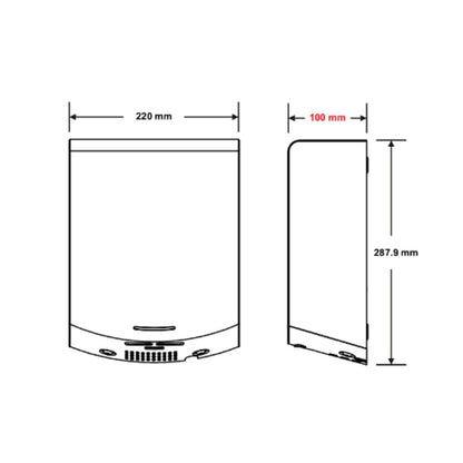 Metlam Powder Coated White Hand Dryer ML_ECLIPSE01_WHT 