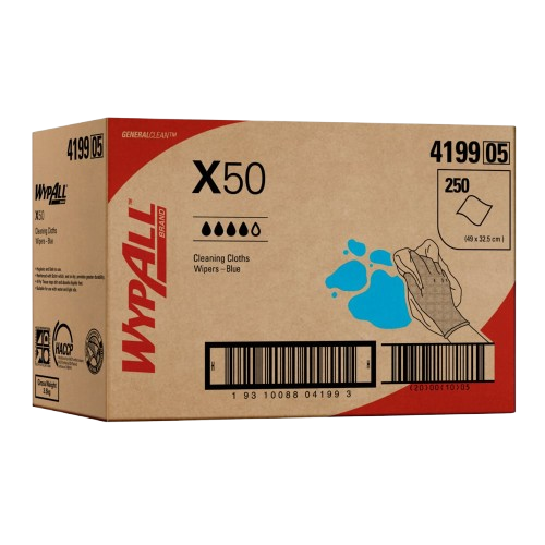 WYPALL® X50 Blue Reinforced Single Sheet Wipers