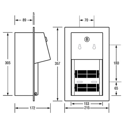 Recessed Double Toilet Roll Dispenser