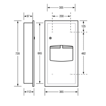 Paper Towel Dispenser & Waste Receptacle 