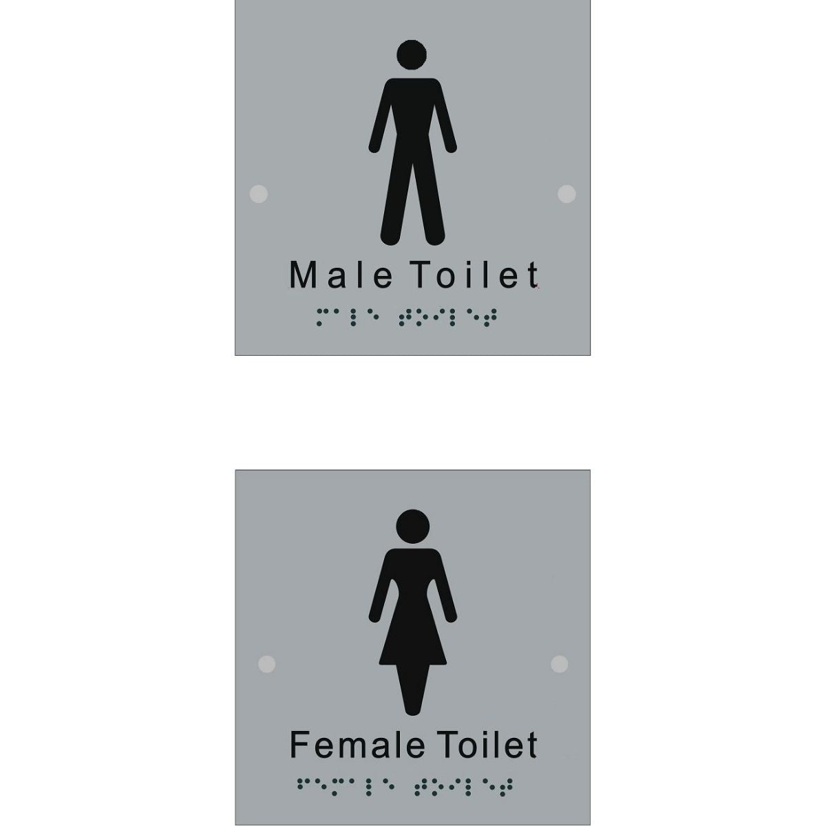 Braille ST-100B Stainless Steel Male and Female Toilet Sign Combo