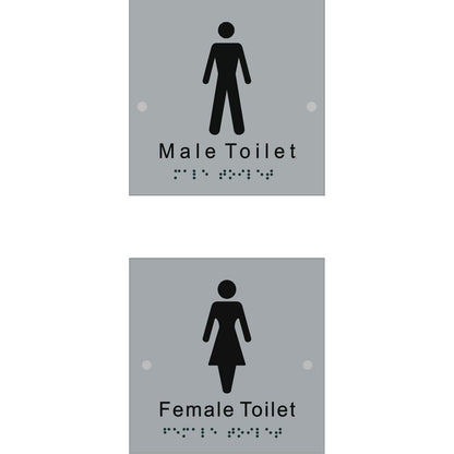 Braille ST-100B Stainless Steel Male and Female Toilet Sign Combo