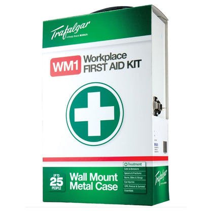 First Aid Kit for Workplace Metal Case Wall Mount WM1 by Ozwashroom