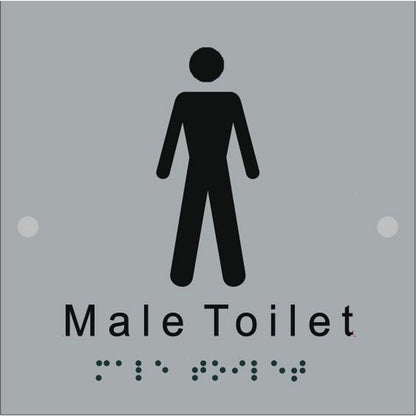 Braille ST-100B Stainless Steel Male Toilet Sign