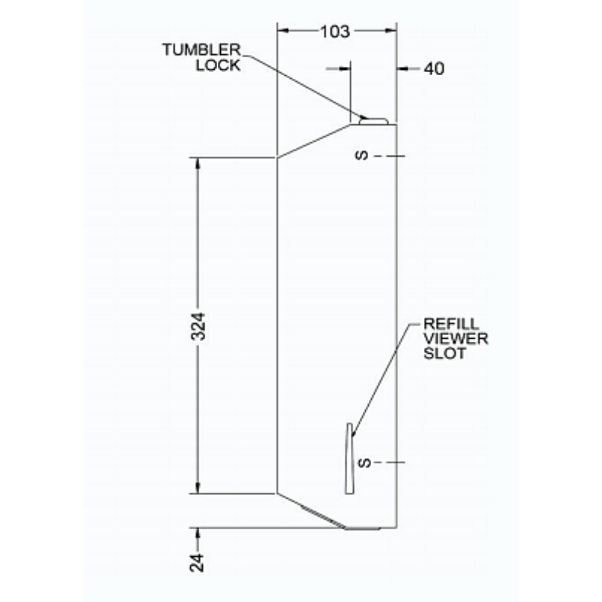  JD Macdonald Paper Towel Dispenser 10-0210-dimension