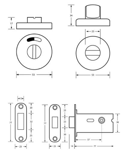 400-Series Concealed Fix Morticed Lock&Indicator Set