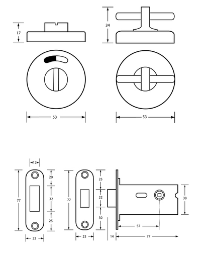 400A-Series Concealed Fix Morticed Lock&Indicator Set