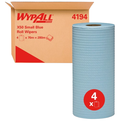 WYPALL® X50 Small Blue Roll Wipers