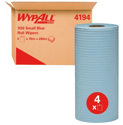 WYPALL® X50 Small Blue Roll Wipers