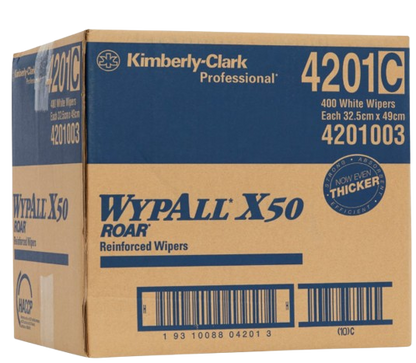 WYPALL® X50 White Single Sheet Wipers, 400 Count