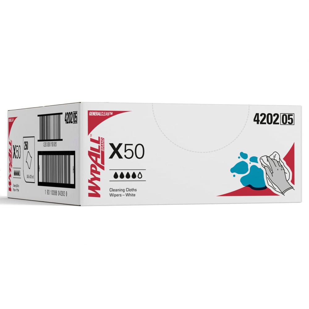 WYPALL® X50 Pop-Up Reinforced Single Sheet Wipers