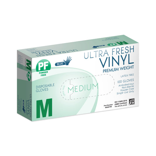 Powder Free 468407 Blue Vinyl Gloves