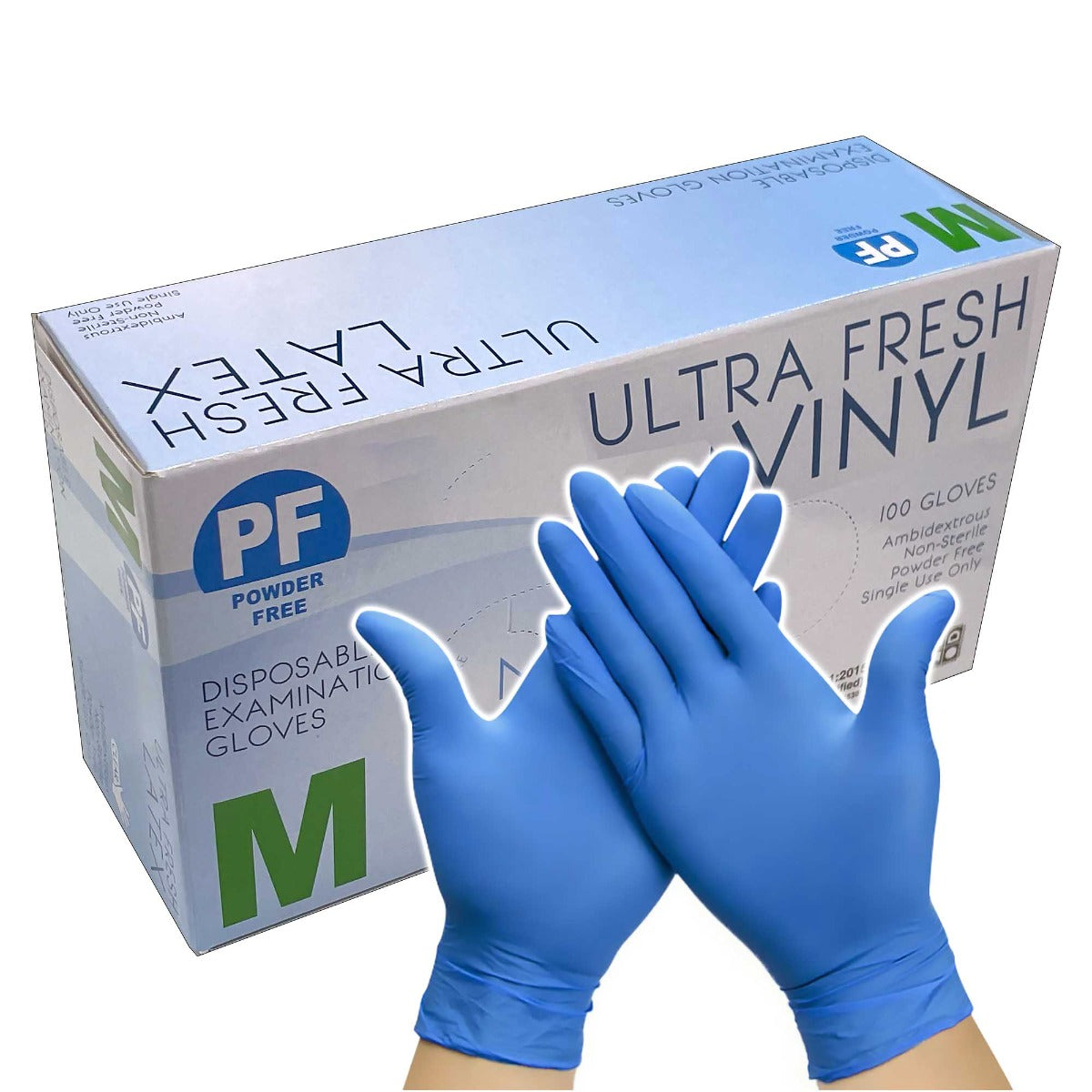 Powder Free 468407 Blue Vinyl Gloves 