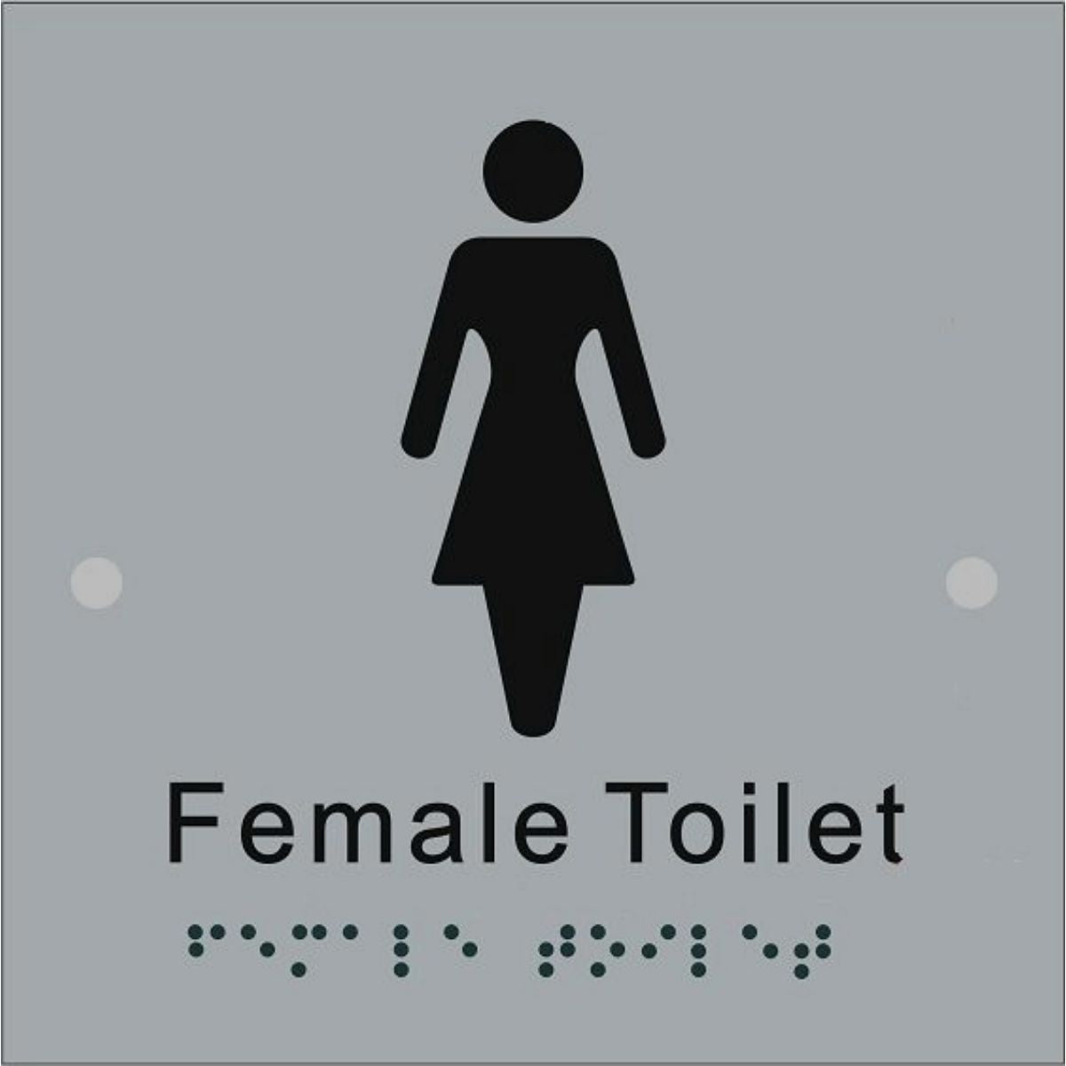 Braille ST-100B Stainless Steel Female Toilet Sign