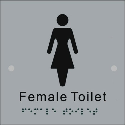 Braille ST-100B Stainless Steel Female Toilet Sign