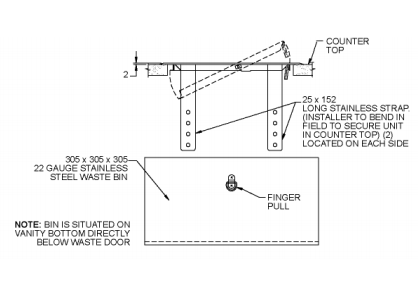 JD Macdonald Vertical Mount Waste Bin 28L