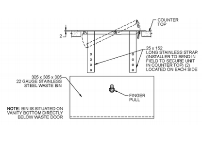 JD Macdonald Vertical Mount Waste Bin 28L