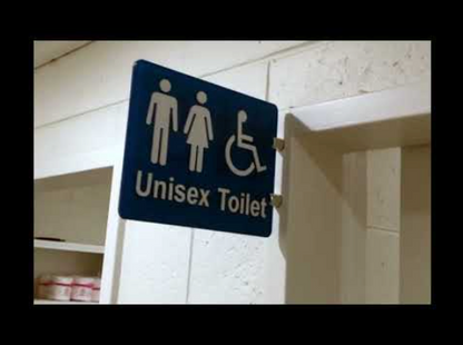 Standoff Sign Embossed Blue Unisex Disable Toilet without Text CVT05 by Ozwas...